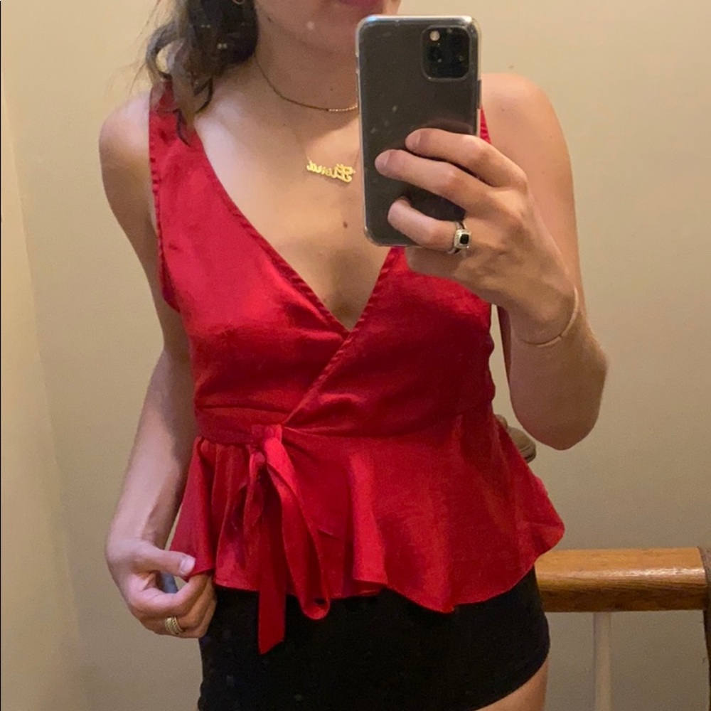Red blouse